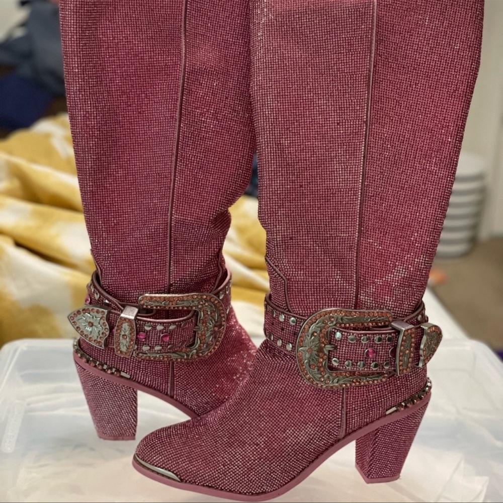 Tall pink boots